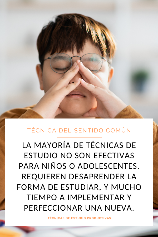 técnicas estudio productivas estudiantes productivos niños adolescentes tiempo