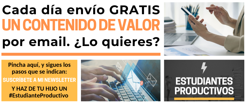 newsletter correo electrónico email contenido de valor diario gratuito gratis estudiantes productivos